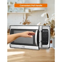 COMMERCIAL CHEF Cu. Ft. Countertop Microwave with Digital Display Stainless Steel Microwave & 10 Power Levels