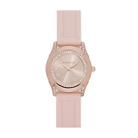 Liz Claiborne® Womens Rose Pink Strap Watch