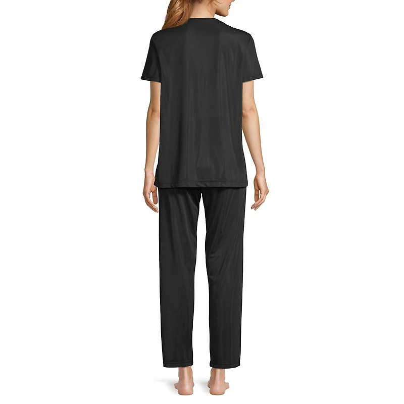 Lissome Womens V-Neck Short Sleeve 2-pc. Pajama Set