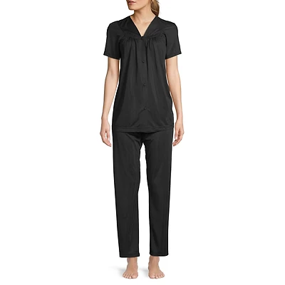 Lissome Womens V-Neck Short Sleeve 2-pc. Pajama Set