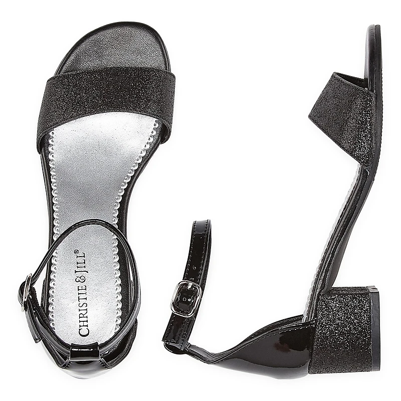 Christie & Jill Mallory Little Big Kid Girls Round Open Toe Block Heel Pumps