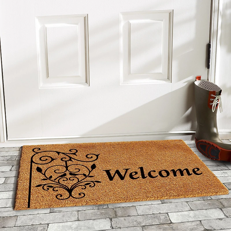 Calloway Mills Welcome Post Outdoor Rectangular Doormat