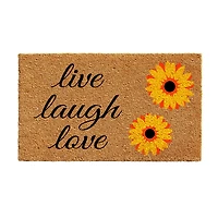 Calloway Mills Sunflower Live Laugh Love Outdoor Rectangular Doormat