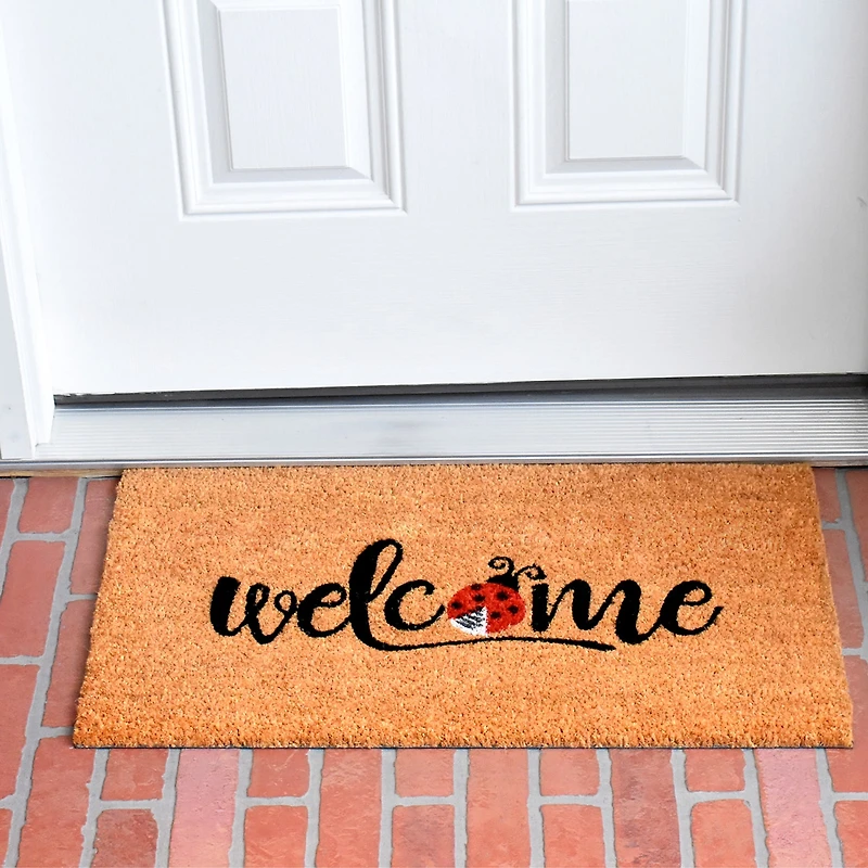 Calloway Mills Welcome Ladybug Outdoor Rectangular Doormat