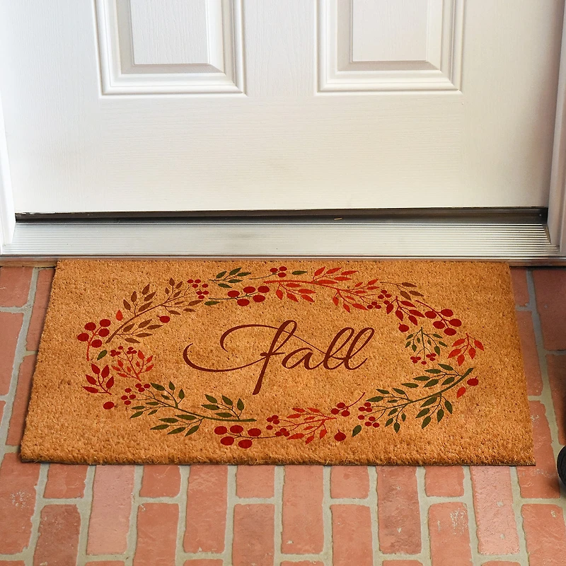 Calloway Mills Fall Wreath Outdoor Rectangular Doormat