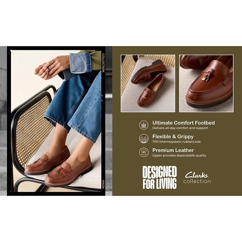 Clarks Westlynn Bella Womens Moc Closed Toe Loafers