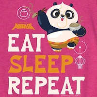 Eat Sleep Repeat Big Kid Girls Crew Neck Short Sleeve T-Shirt