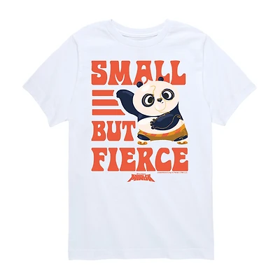 Small But Fierce Big Kid Girls Crew Neck Short Sleeve Classic Fit Graphic T-Shirt