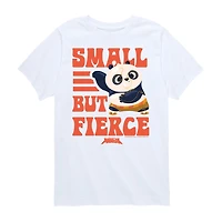Small But Fierce Big Kid Girls Crew Neck Short Sleeve Classic Fit Graphic T-Shirt