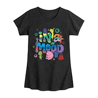 A Mood Big Kid Girls Crew Neck Short Sleeve Inside Out T-Shirt