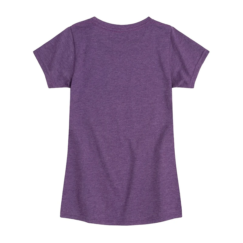 Joy Positive Words Big Kid Girls Crew Neck Short Sleeve Inside Out T-Shirt