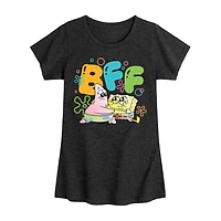 Bff Patrick Big Kid Girls Crew Neck Short Sleeve Classic Fit Spongebob Graphic T-Shirt