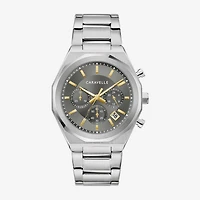 Caravelle Designed By Bulova Mens Silver Tone Stainless Steel Bracelet Watch 43a158