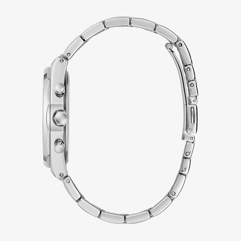Caravelle Designed By Bulova Mens Silver Tone Stainless Steel Bracelet Watch 43a158