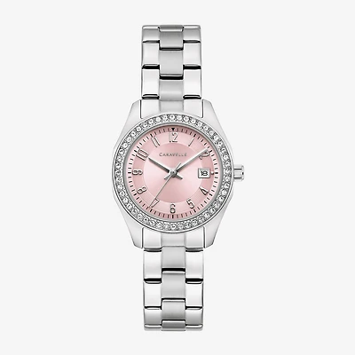 Caravelle Designed By Bulova Womens Silver Tone Stainless Steel Bracelet Watch 43m123