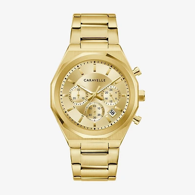 Caravelle Designed By Bulova Mens Gold Tone Stainless Steel Bracelet Watch 44a123