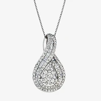 Diamond Blossom Womens 1 CT. T.W. Natural White Diamond 10K Gold Pear 18 Inch Pendant Necklace