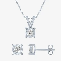 (G-H / I1-I2) Womens 1/3 CT. T.W. Lab-Grown Diamond Sterling Silver Round 2-pc. Jewelry Set