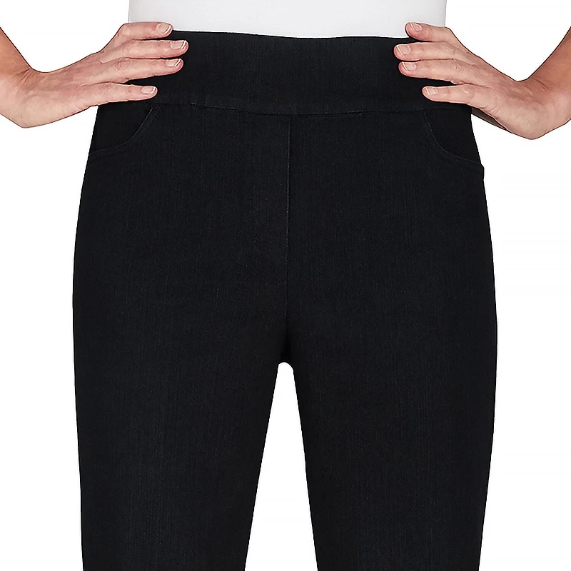 Alfred Dunner Classics Womens Mid Rise Stretch Fabric Straight Leg Jean