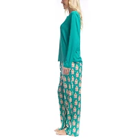 GoodNight Kiss Womens Long Sleeve 2-pc. Pajama Set