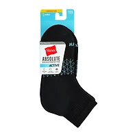 Hanes Absolute Active Heel Tab Womens Breathable 5 Pair Quarter Ankle Socks