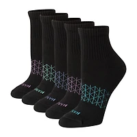 Hanes Absolute Active Heel Tab Womens Breathable 5 Pair Quarter Ankle Socks