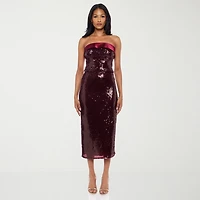 Premier Amour Womens Strapless Sequin Blouse