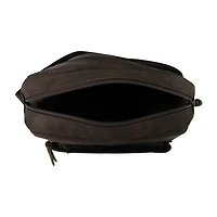 Bueno of California Distress Pebble Washed Double Zip Crossbody Bag