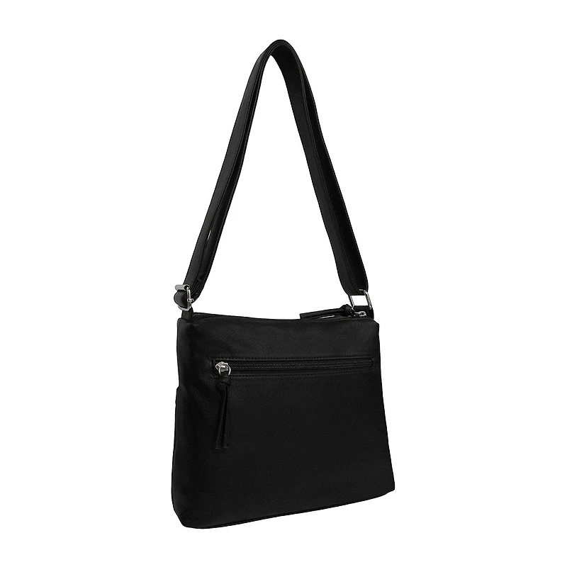 Bueno of California Grainy Washed Double Zip Crossbody Bag