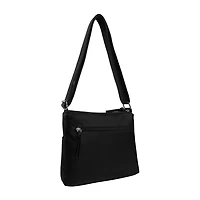Bueno of California Grainy Washed Double Zip Crossbody Bag