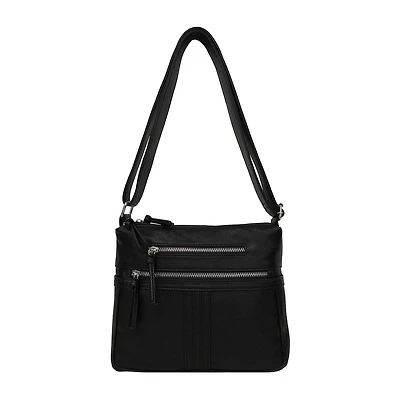 Bueno of California Grainy Washed Double Zip Crossbody Bag