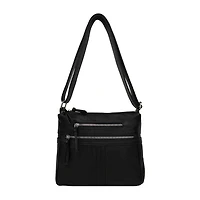Bueno of California Grainy Washed Double Zip Crossbody Bag