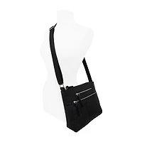 Bueno of California Grainy Washed Double Zip Crossbody Bag