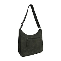 Bueno of California Distress Pebble Washed Double Zip Crossbody Bag