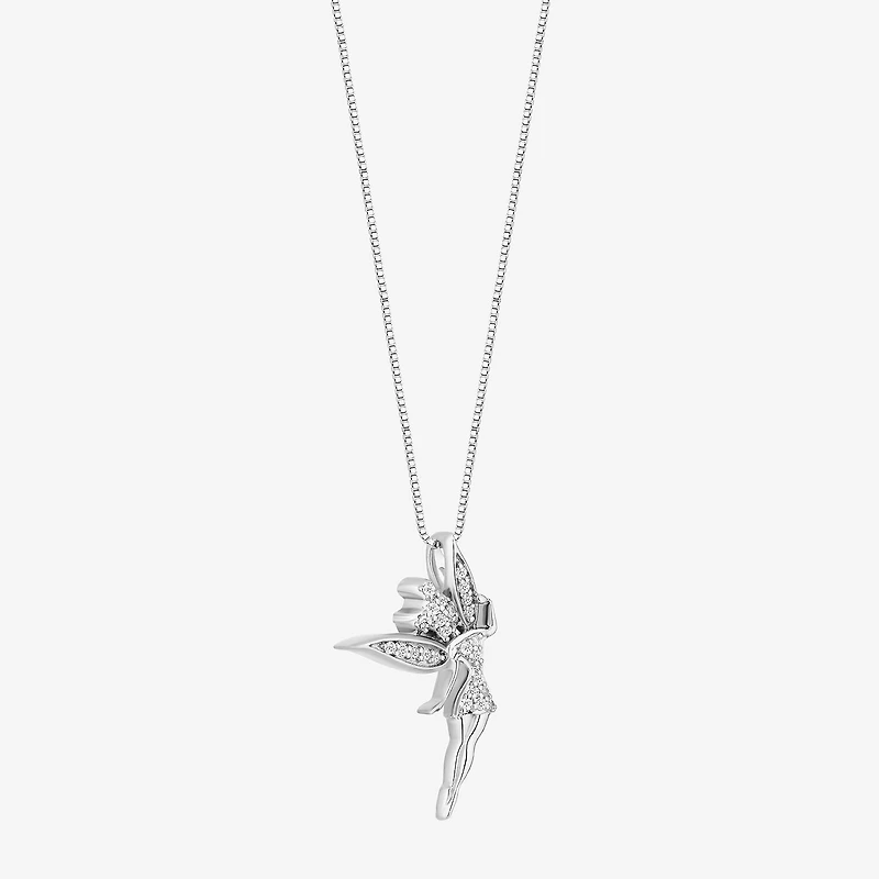 Tinker Bell(I, I2) Womens 1/8 CT. T.W. Lab Grown White Diamond Sterling Silver 18 Inch Pendant Necklace