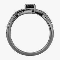 Enchanted Disney Fine Jewelry Maleficent (I,I2) Womens 1/8 CT. T.W. Genuine Black Onyx Sterling Silver Oval Cocktail Ring