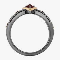 Evil Queen Womens Genuine Red Garnet 14K Gold Over Silver Sterling Snow White Cocktail Ring