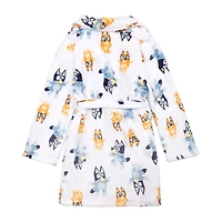 Girls Plush Long Sleeve Knee Length Bluey Robe