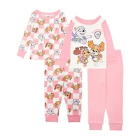 Toddler Girls Paw Patrol Crew Neck Long Sleeve 4-pc. Pajama Set