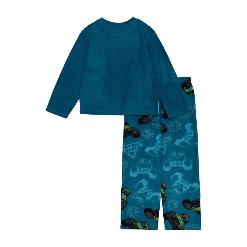 Fleece Big Kid Boys Monster Jam Microfleece Crew Neck Long Sleeve 2-pc. Pajama Set
