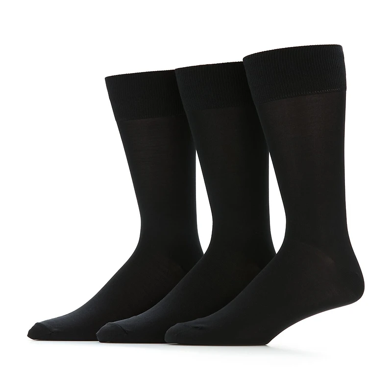 Stafford Microfiber Mens 3 Pair Big and Tall Crew Socks