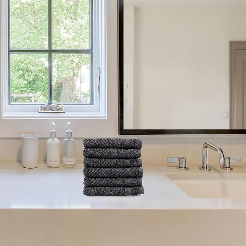 Linum Home Textiles Herringbone 6-pc. Quick Dry Washcloth
