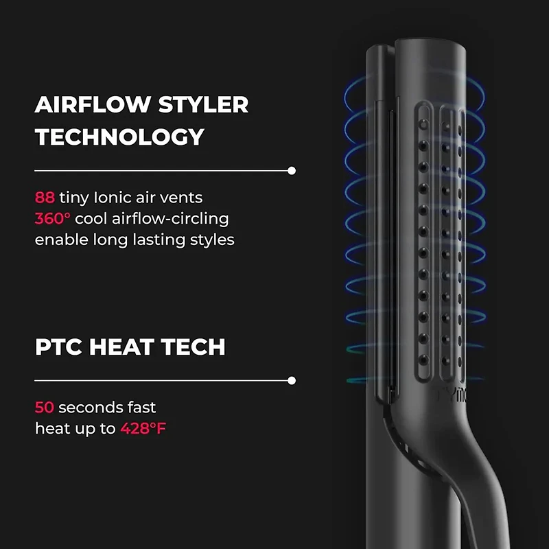 TYMO Airflow 50s Fast Heat Up 1" 2 In 1 Curler & Flat Iron Flat Iron