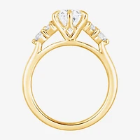 (F / Vs2) Womens 2 7/8 Ct. T.W. Lab Grown White Diamond 10K Gold Oval Engagement Ring