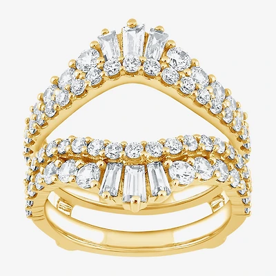 (F / Vs2) Womens 2 CT. T.W. Lab Grown White Diamond 10K Gold Ring Guard