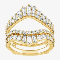 (F / Vs2) Womens 2 CT. T.W. Lab Grown White Diamond 10K Gold Ring Guard