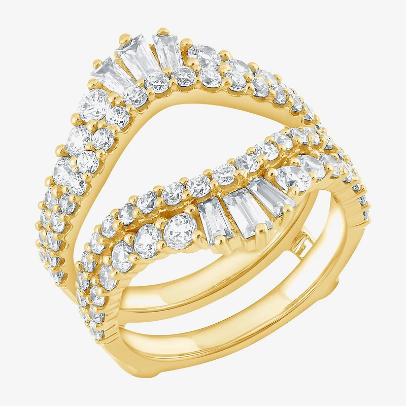 (F / Vs2) Womens 2 CT. T.W. Lab Grown White Diamond 10K Gold Ring Guard