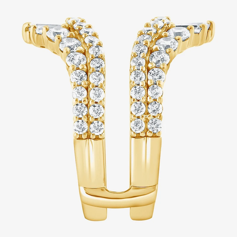 (F / Vs2) Womens 2 CT. T.W. Lab Grown White Diamond 10K Gold Ring Guard