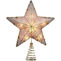 Kurt Adler Gold Reflector Lighted Star Christmas Tree Topper