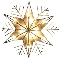 Kurt Adler 10" Silver Wire Capiz Snowflake Lighted Christmas Tree Topper